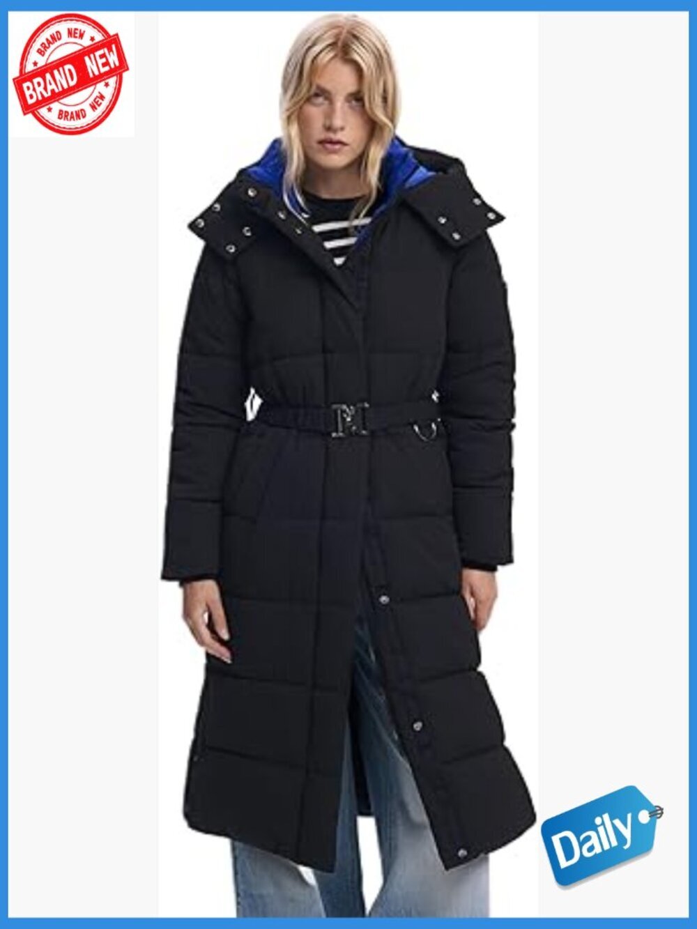 Padded Long Overcoat with Belt - Fall Medium Weight